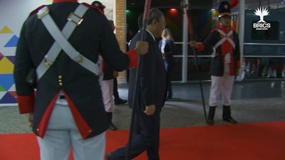 Registrao da chegada da delegação da China ao Brics Brasil