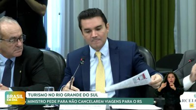 Brasil em Dia – 23/05/24 –  Ministro pede a turistas que, ao invés de cancelar, remarquem viagem ao RS