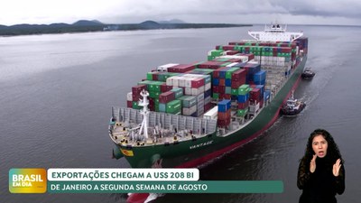 Brasil em Dia – 14/08/24 – Exportações chegam a US$ 208 bi até a segunda semana de agosto