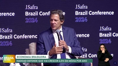 Brasil em Dia - 26/09/24 - Ministro Haddad defende que economia brasileira vai crescer 2,5% em média por ano