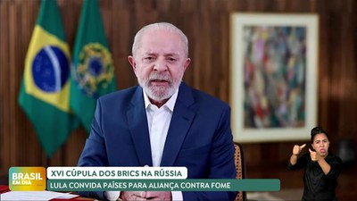Brasil em Dia – 23/10/24 – Lula leva à Cúpula do Brics a Aliança Global contra a Fome, tributação dos super-ricos e clamor pela paz