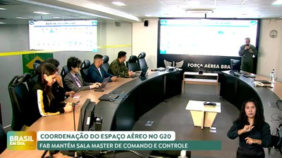 Brasil em Dia - 15/11/2024 - Coordenação do espaço aéreo no G20: FAB mantém sala master de comando e controle