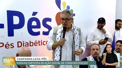 Brasil em Dia 18/4/2025 - Ministro Padilha participa de ação Pé Diabético ao lado do padre Júlio Lancellotti