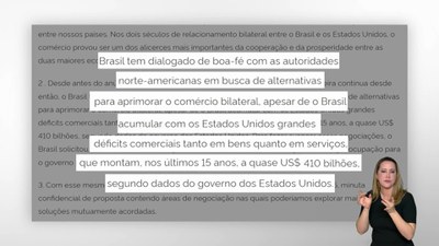 Carta pede suspensão das tarifas dos Estados Unidos e defende diálogo