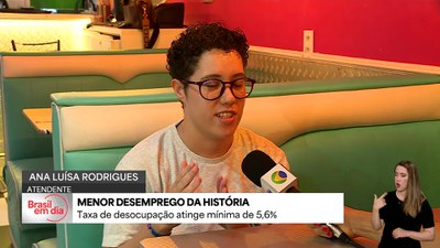 Taxa de desocupação atinge mínima 5,6%, a menor da história