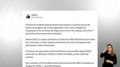 Presidente defende integração contra facções