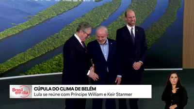 Presidente se reúne com príncipe William e primeiro-ministro do Reino Unido, Keir Starmer