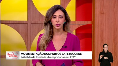 Portos brasileiros movimentam 1,4 bilhão de toneladas em 2025 e batem recorde histórico