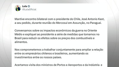 Em viagem ao Paraguai, Lula tem reuniões com os presidentes do Chile e da Bolívia