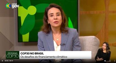 Estúdio COP - Embaixadora Tatiana Rosito, secretária de Assuntos Internacionais do Ministério da Fazenda